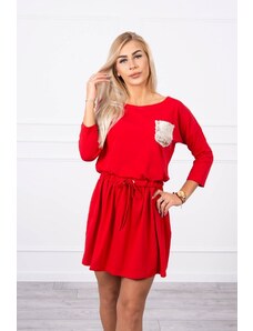 Kesi Φόρεμα με πούλιες τσέπη κόκκινο