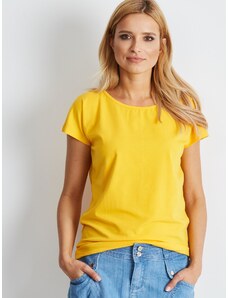 Fashionhunters Σκούρο κίτρινο μπλουζάκι Circle