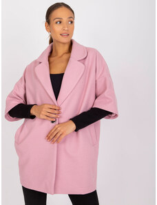 Fashionhunters Ανοιχτό ροζ μπουφάν με ένα κουμπί από την Aliz RUE PARIS
