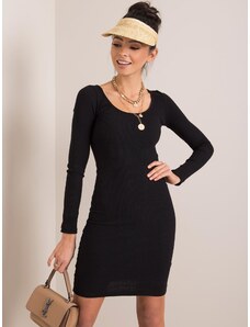 Fashionhunters RUE PARIS Μαύρο ριπ φόρεμα