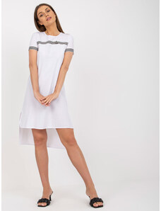 Fashionhunters Casual λευκό φόρεμα ασύμμετρης κοπής