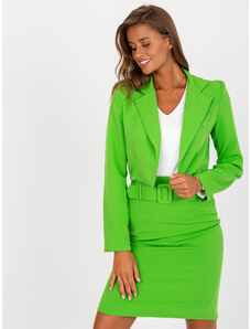 Fashionhunters Κομψό κοντό ανοιχτό πράσινο μπουφάν