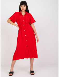 Fashionhunters Κόκκινο μίντι φόρεμα RUE PARIS