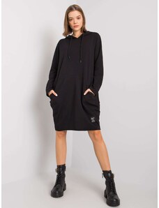 Fashionhunters Μαύρο φούτερ φόρεμα