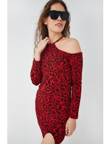 Koton Γυναικείο Φόρεμα με Κόκκινα Σχέδια