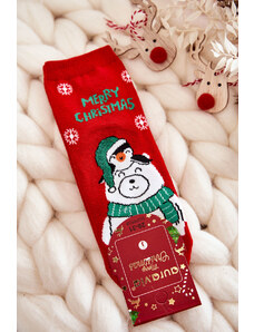 Kesi Παιδικές κάλτσες "Καλά Χριστούγεννα" Πολική αρκούδα κόκκινο