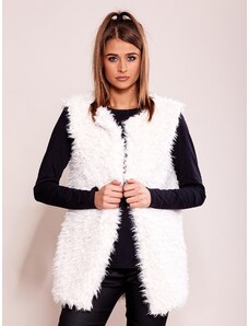 Fashionhunters Ecru vest made of eco-fur