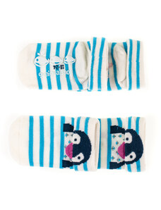 Σετ 2 ζευγαριών παιδικές κάλτσες Shelvt μπλε ριγέ πιγκουίνοι