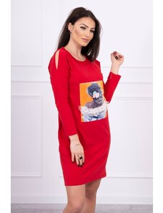 Kesi Φόρεμα με 3D γραφικά, κόκκινο δαντέλα
