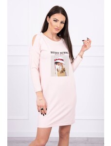 Kesi Εμπριμέ φόρεμα Καλάθι σε ροζ πούδρα