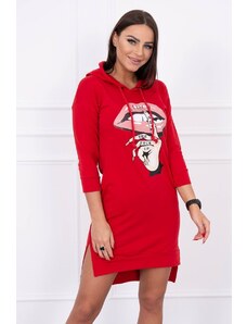 Kesi Φόρεμα με μακρύτερη πλάτη και χρωματιστό κόκκινο τύπωμα
