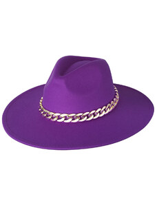 LIKEASTAR Καπέλο με χρυσή αλυσίδα - Μωβ