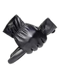 ΟΕΜ Ανδρικά δερμάτινα γάντια με μαύρο κουμπί