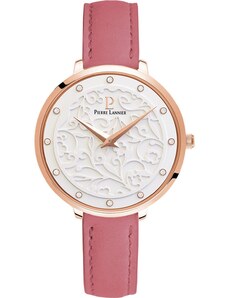 PIERRE LANNIER Eolia Crystals - 041K605 Rose Gold case with Pink Leather strap