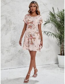 OEM Φλοράλ ροζ κοντό φόρεμα floral