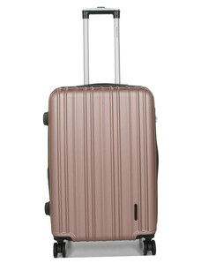 WORLDLINE Βαλίτσα μεσαία ρόζ μεταλλικό ABS & Polycarbon με τέσσερις ρόδες NXR39Z - 27521-18