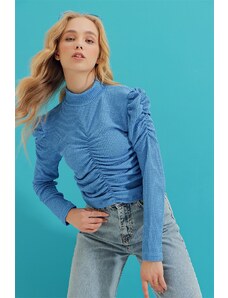 Trend Alaçatı Stili Μπλούζα - Blau - Slim fit