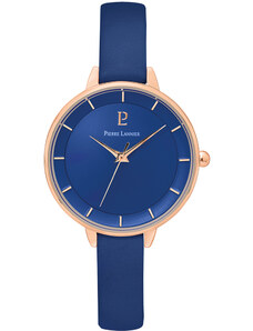 PIERRE LANNIER Asteroide - 001H966, Rose Gold case with Blue Leather strap