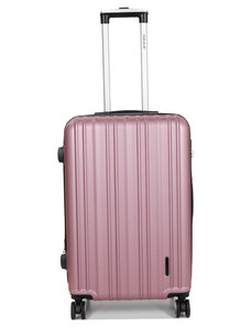WORLDLINE Βαλίτσα μεσαία ρόζ ABS & Polycarbon με τέσσερις ρόδες 4KAFW7 - 27521-29