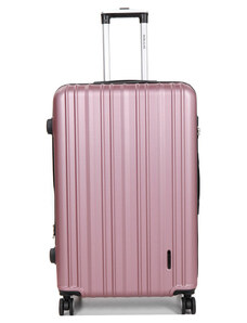 WORLDLINE Βαλίτσα μεγάλη ρόζ ABS & Polycarbon με τέσσερις ρόδες 5DVWD76 - 27522-29
