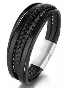 Legend - LGD-Br-2045 - Leather Black Bracelet - Βραχιόλι
