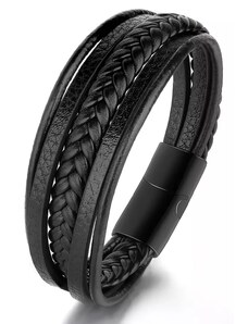 Legend - LGD-Br-2045/A - Leather Black Bracelet - Βραχιόλι