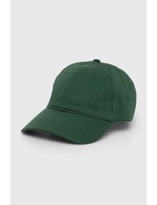 Βαμβακερό καπέλο του μπέιζμπολ Lacoste χρώμα πράσινο RK0440
