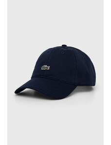 Βαμβακερό καπέλο του μπέιζμπολ Lacoste χρώμα ναυτικό μπλε