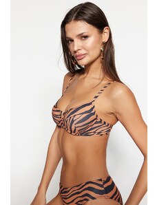 Trendyol Animal Pattern Balconette Bikini Top