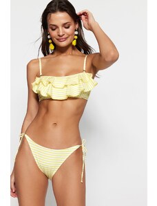 Trendyol Bikini Bottom - Κίτρινο - Ριγέ