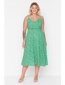 Trendyol Curve Plus Size Φόρεμα - Πράσινο - Σκέιτερ