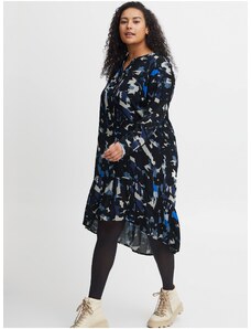 Μαύρο και μπλε κυρίες μοτίβο φόρεμα Fransa - Γυναίκες