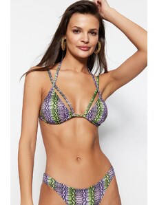 Trendyol Bikini Top - Πράσινο - Γεωμετρικό μοτίβο
