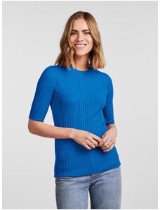 Μπλε Γυναικεία Ribbed Light Sweater Pieces Crista - Γυναικεία