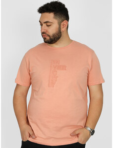 Double Μπλούζα Ανδρικό T-Shirts Μακό Plus Size "City" - Κοραλί