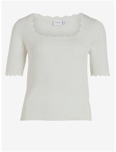 Λευκό Γυναικείο Ribbed T-Shirt VILA Lana - Ladies