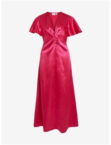 Σκούρο ροζ κυρίες σατέν maxi-φορέματα VILA Sittas - Κυρίες