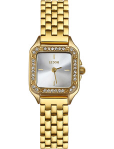 LE DOM Collection Crystals - LD.1493-2, Gold case with Stainless Steel Bracelet