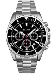 LE DOM Collection Chronograph - LD.1494-3, Silver case with Stainless Steel Bracelet