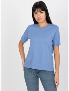 Fashionhunters Σκούρο μπλε κλασικό μονόχρωμο μπλουζάκι από την MAYFLIES