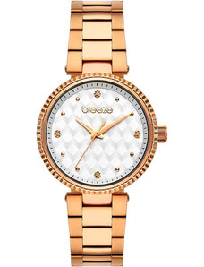 BREEZE Bossy Crystals - 212341.4, Rose Gold case with Stainless Steel Bracelet