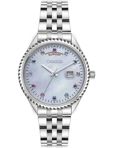 BREEZE Glacier Crystals - 612401.6, Silver case with Stainless Steel Bracelet