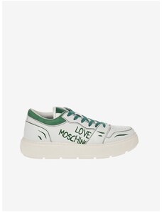 Πράσινα και Λευκά Γυναικεία Δερμάτινα Sneakers Love Moschino - Γυναικεία