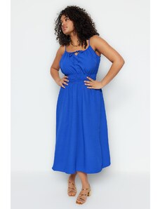 Trendyol Curve Plus Size Φόρεμα - Μπλε - Σκέιτερ