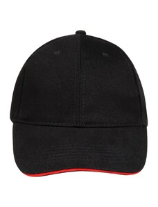 Sol's Buffalo 88100 Εξάφυλλο καπέλο τζόκεϊ 100% χοντρό βαμβάκι χνουδιασμένο 260gr, Χρώμα BLACK/RED-917, Μέγεθος One Size