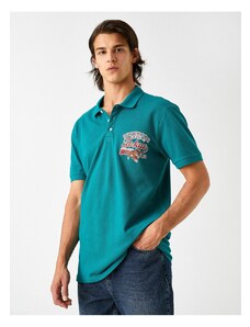 Koton Polo T-shirt - Τυρκουάζ - Εφαρμοστό
