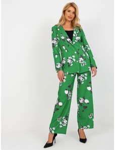 Fashionhunters Πράσινο κομψό σακάκι με τριαντάφυλλα από το κοστούμι