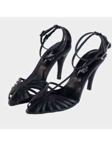 C&C Fashionstreet Χειροποίητo δερμάτινo Πέδιλο 2023 " Beyond " Black heel 8,5cm