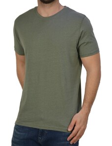 Ανδρικό T-Shirt Λινό Mονόχρωμο Gnious 300570 Χακί