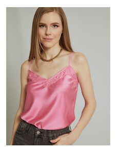 Celestino Σατέν μπλούζα ροζ για Γυναίκα